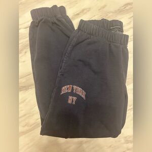 Brandy Melville Navy Sweatpants with Red New York Logo